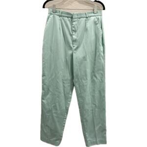 Vintage 80s Aqua Blue Pleated Pants Over the Top USA Tapered Zipper Front